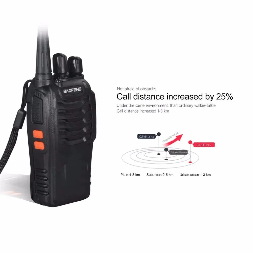 Комплект двух портативных тактических раций Baofeng BF-888S 2W с гарнитурой на 16 каналов UHF400-470 МГц (18837) - фото 7