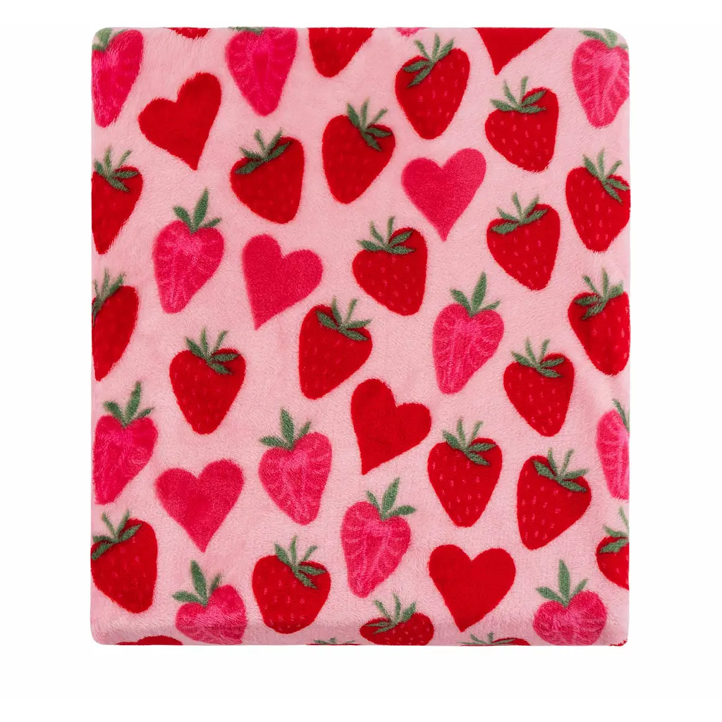 Плед Ardesto Valentine's Flannel 160х200 см полунички, рожевий (ART0145PB) - фото 2