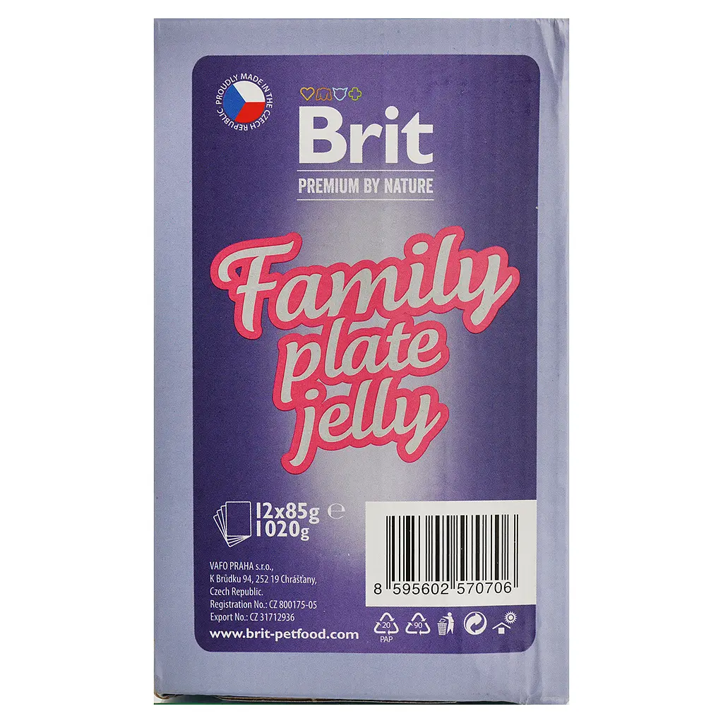 Вологий корм для котів Brit Premium Delicate Fillets in Jelly Family Plate Сімейна тарілка в желе 1020 г (12 x 85 г) - фото 3