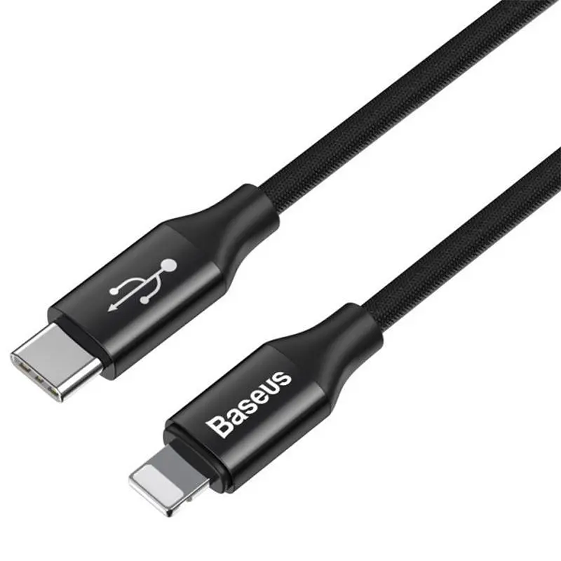 Кабель Baseus Twins Cable Type-C to Type-C 60W (20V/3A)+iP(5V/2A) 1m CATLYW-01 Black - фото 4