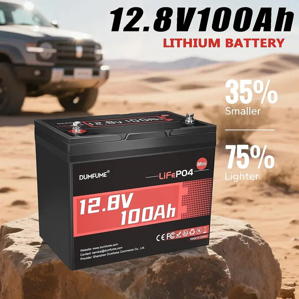 Аккумулятор Dumfume LiFePO4 12V (12.8V/100Ah/1280Wh) (Dumfume-12,8V/100Ah-MINI) [164635] - фото 9