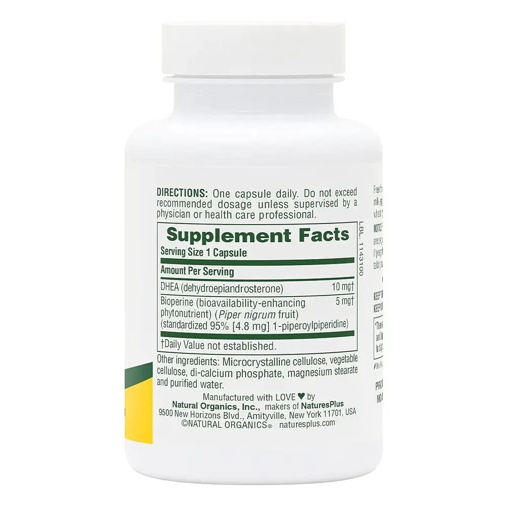 Стимулятор тестостерона NaturesPlus Dhea-10 with BioPerine 90 капсул - фото 2
