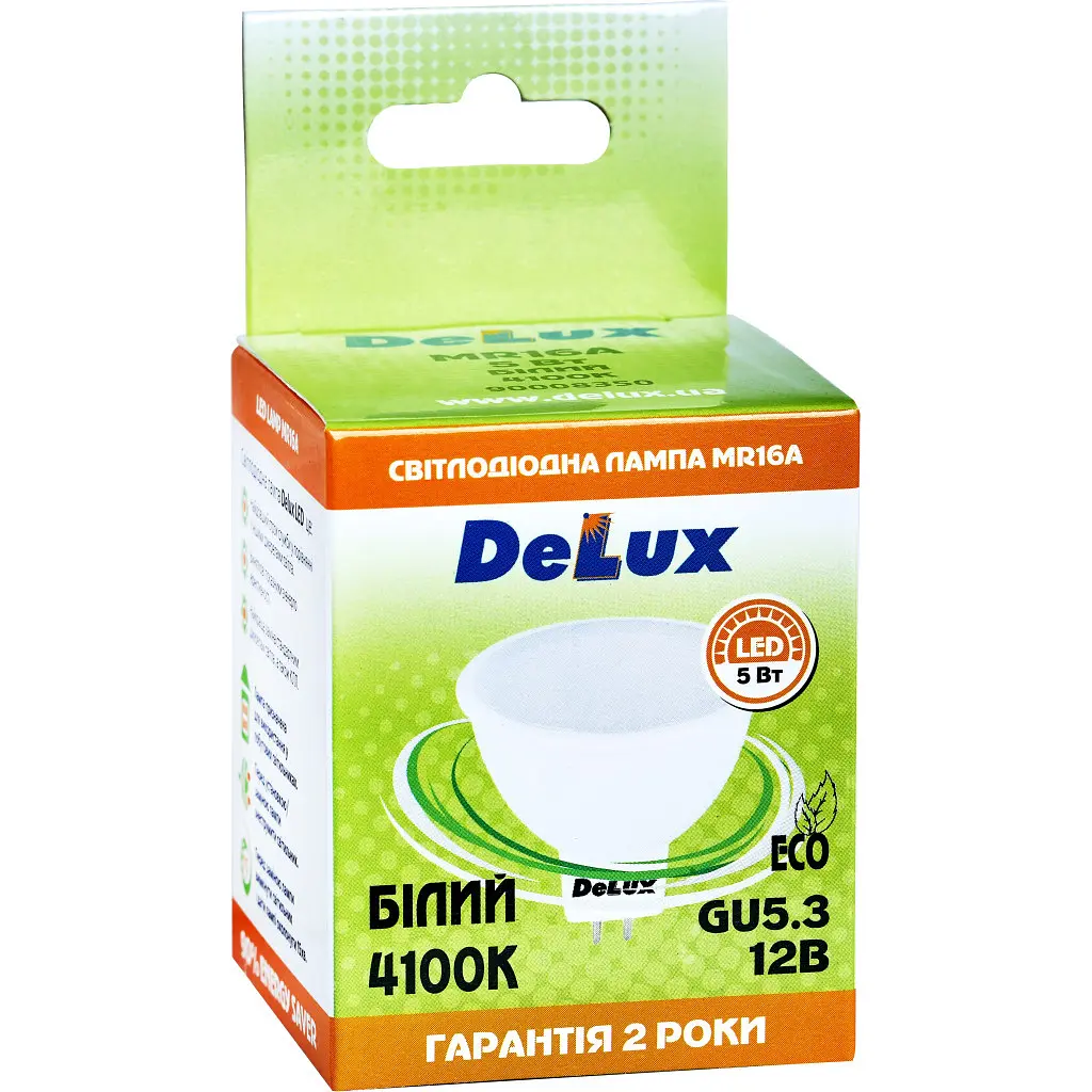 Лампочка Delux лед.лампа_DELUX_MR16A 7Вт_4100K 12В GU5.3 (90021252) - фото 2