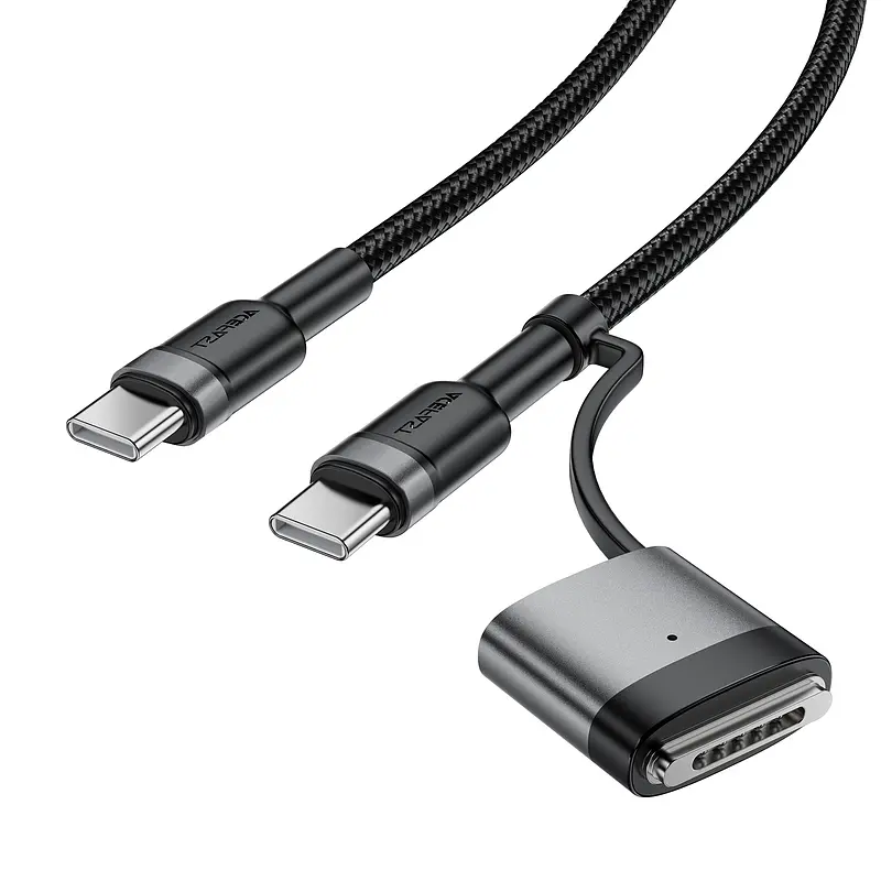 Кабель ACEFAST C22-05 USB-C to USB-C/magnetic aluminum alloy charging data cable Black (6974316285151) - фото 4
