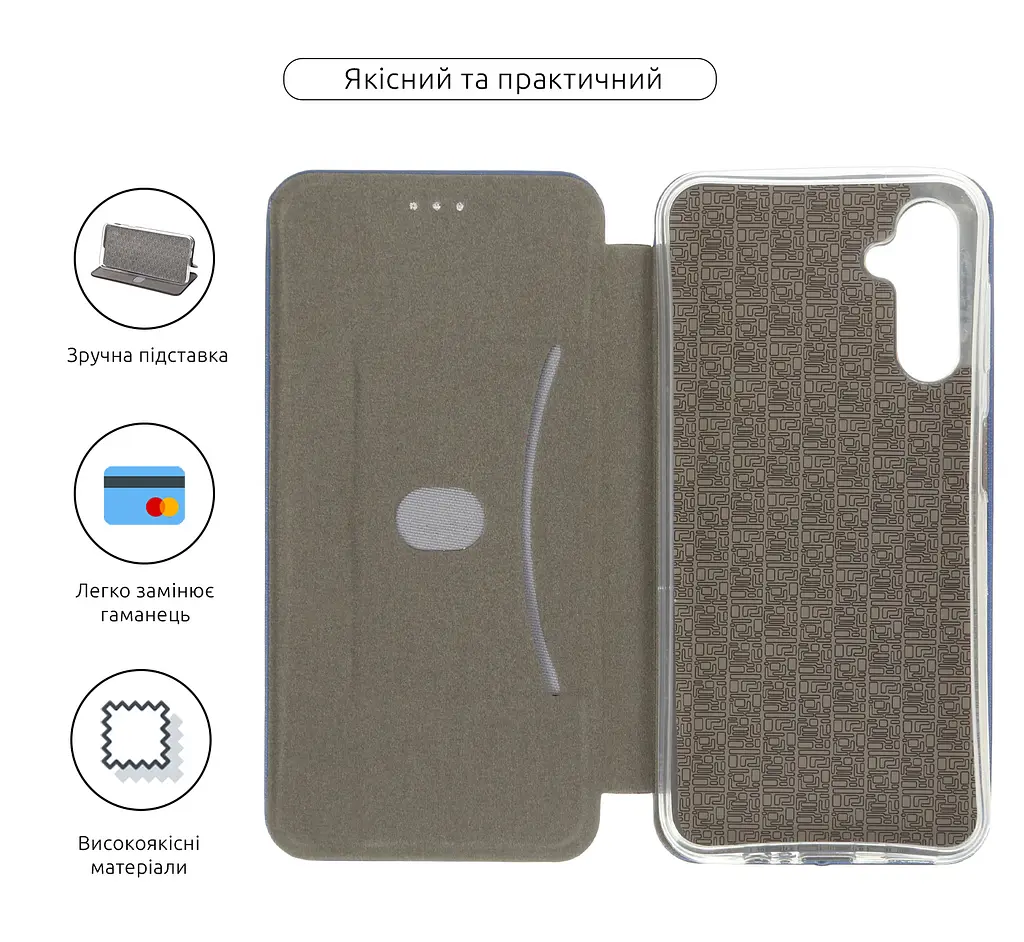Чехол-книжка для Samsung Galaxy A14 5G (A146)/A14 4G (A145), G-Case, синий, кожаный чехол-книга из экокожи (PU) и TPU, с магнитом, с подставкой и вместительным кардхолдером, противоударный, защита всего корпуса, ArmorStandart (ARM66157) - фото 3