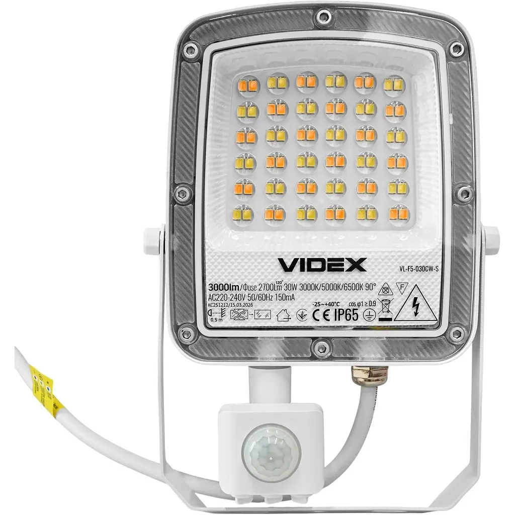 Світлодіодний прожектор Videx F5 30W з датчиком руху і освітленості White (VL-F5-030CW-S) [168708] - фото 5