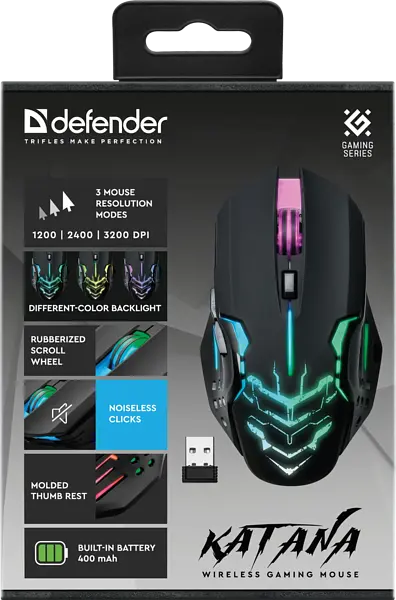 Миша Defender Katana GM-511 Black (52511) - фото 13