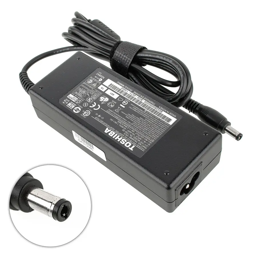 Блок живлення для ноутбука TOSHIBA 19V, 3.95A, 75W, 5.5x2.5мм, прямий роз'єм, black (без кабеля!) - фото 4
