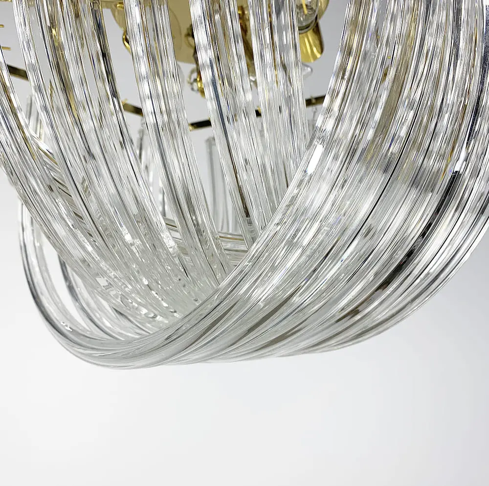 Стельова люстра Newport із закрученими скляними трубками у золотому каркасі Ø 60 см | Line F | Арт. SA37-600 C - фото 2