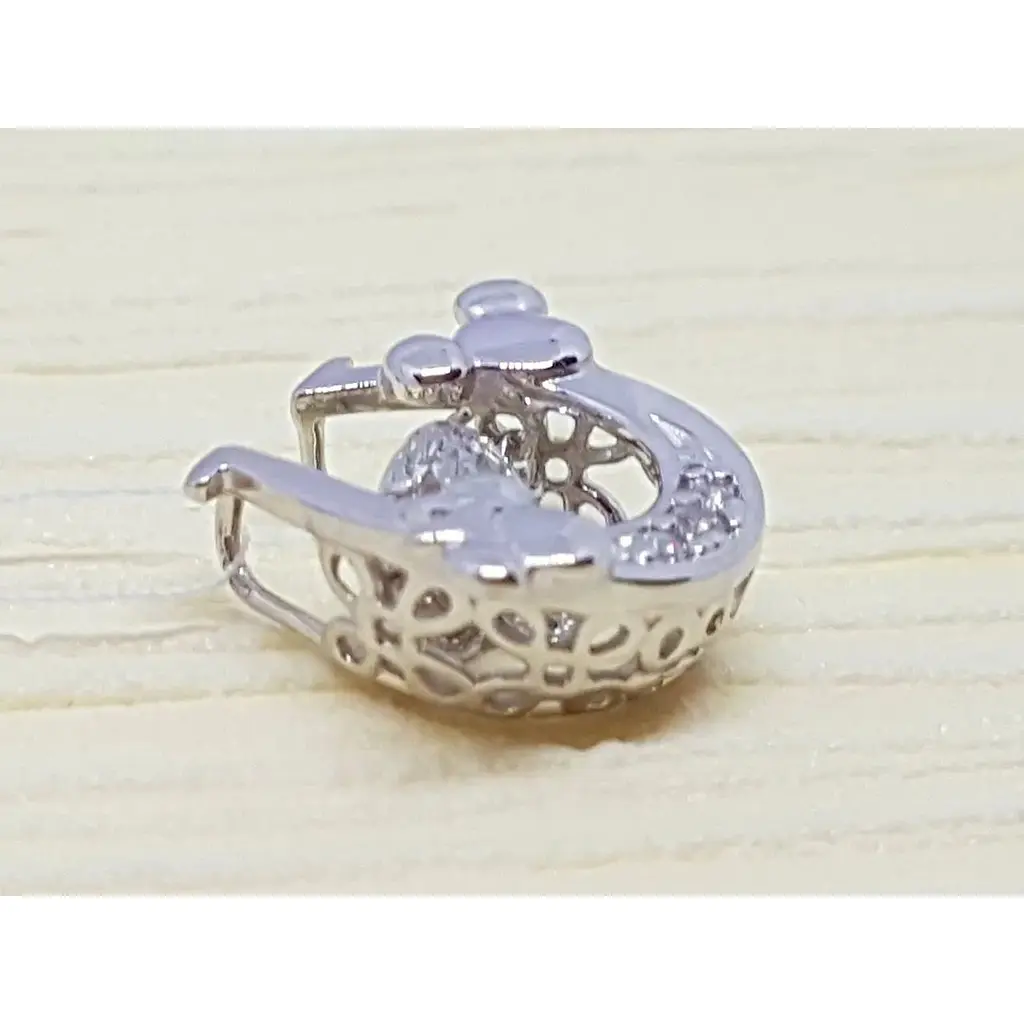 Срібна підвіска Лазурит Підкова з фіанітами. 39111р - фото 2