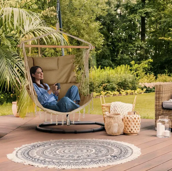Бразильське крісло - гамак Outtec Boho Sois XXL бежевий - фото 3