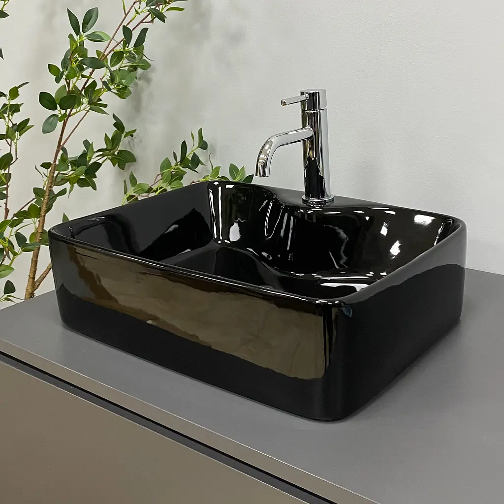 Умивальник VBI Forli black glossy накладний VBI-011106, Чорний - фото 4