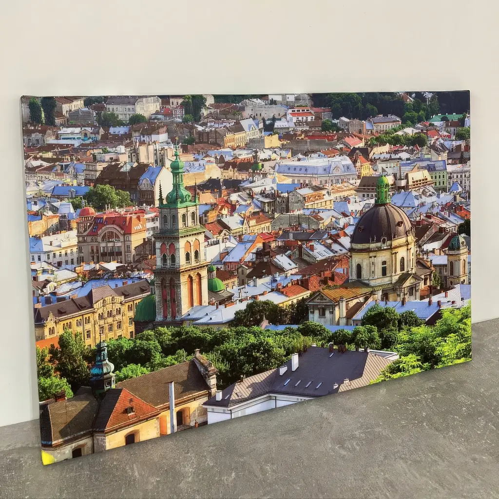 Інтер'єрна картина Львів, вид на центр з висоти, Lviv, інтер'єрний декор, 60×90 см (id0587) - фото 3