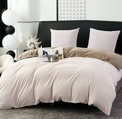 Постільна білизна L&M Home Textiles євро розмір з вареної бавовни не вимагає прасування 100% бавовна 200х230 см Бежевий Туреччина - фото 3