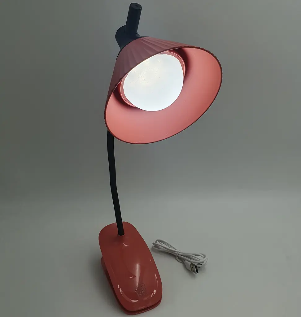 LED-лампа 4 W, сенсорна, світлодіодна, гнучка, 28 см, настільна, на прищіпці WinBoss YD03, рожева - фото 2
