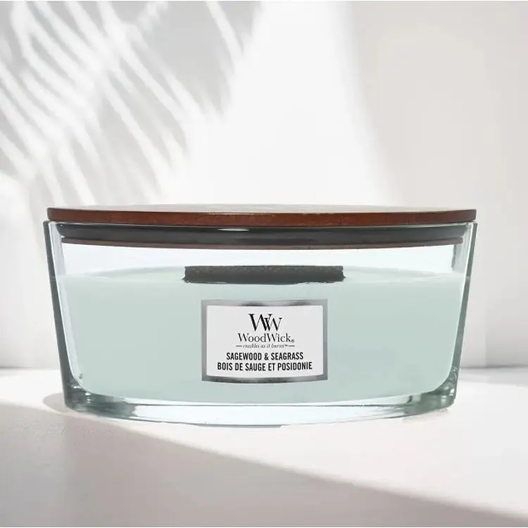 Свічка Woodwick Ellipse Sagewood & Seagrass Полин і морська трава 453 г (1728630E) - фото 2