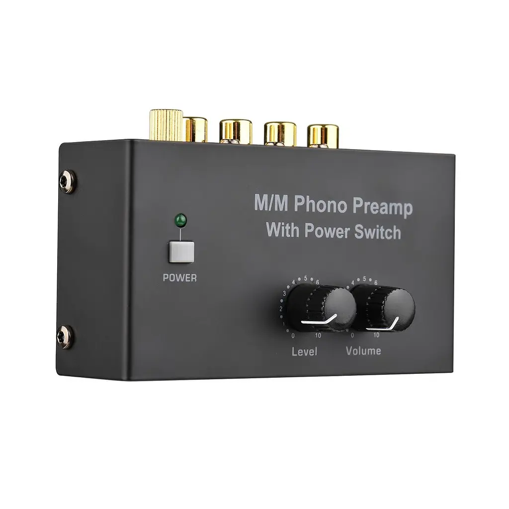 M/M Phono Preamp з перемикачем живлення Ультракомпактний попередній підсилювач з регулятором рівня та гучності вхід RCA - фото 3