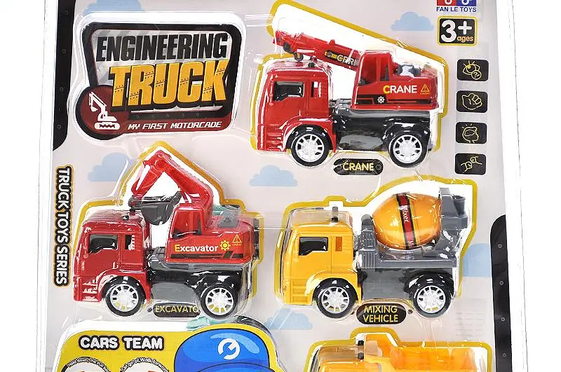 Набір іграшкових машинок будівельних інерційних Engineering Truck FL499 на блістері р.34х28х4, 5см - фото 2
