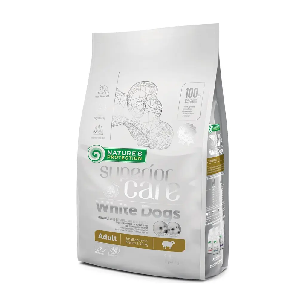 Сухий корм для собак Nature's Protection NP Superior Care White Dogs Adult Small and Mini Breeds 1.5k (NPSC45663)