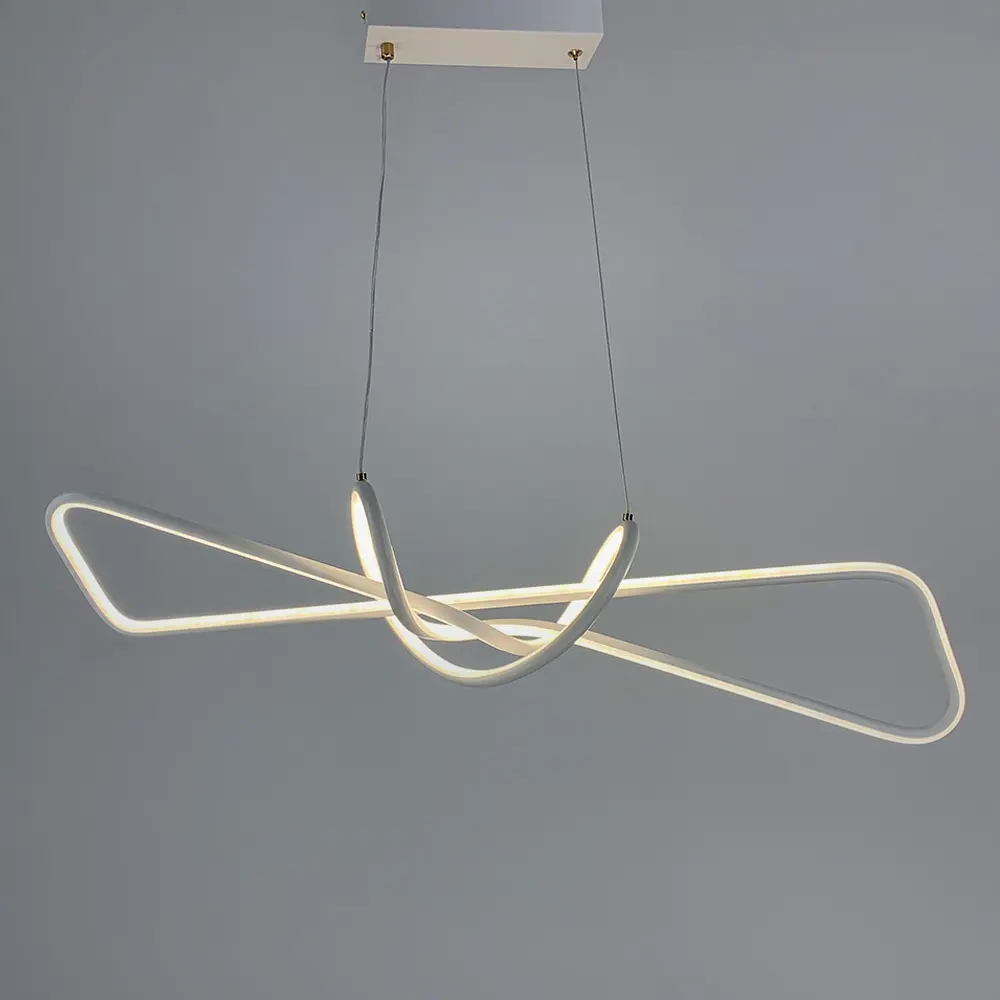 Современная белая люстра AVIZE в двух размерах Line.F Длина 85 см - фото 2