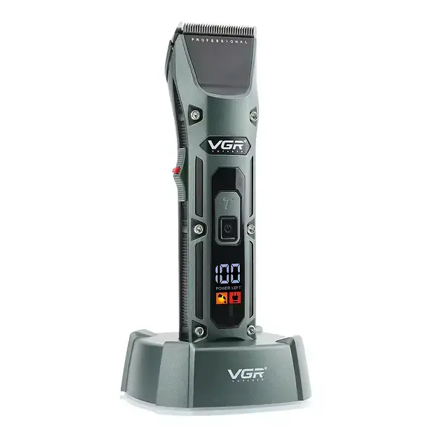 Акумуляторна машинка для стрижки VGR V-696 Professional 4 led display - фото 3
