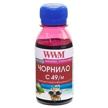 Чорнило WWM GI-490M для Canon Pixma G1400/2400/3400 100г Magenta водорозчинне (C49/M-2)
