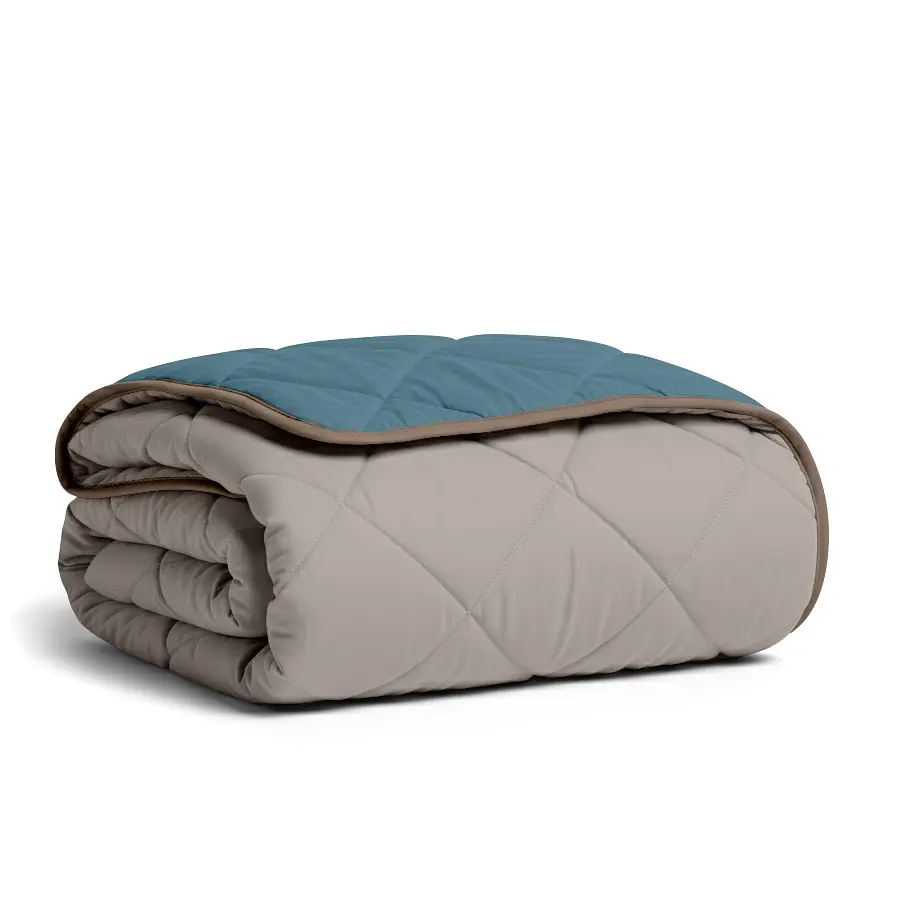 Покривало Cosas OCEAN SAND 200х230 см стьобане двостороннє на ліжко та диван (Blanket_68Sky_84Quartz_kt_15Espresso_200x230) - фото 5