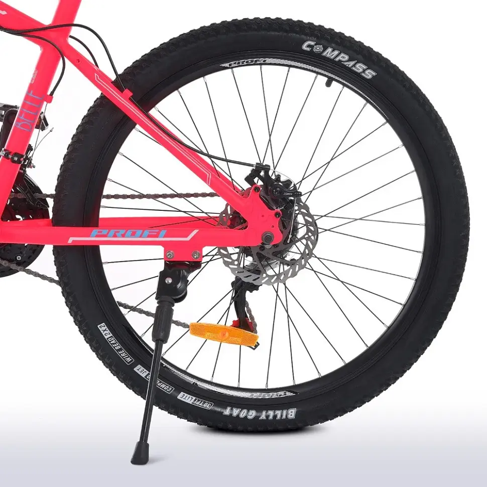 Велосипед "BELLE" PROF1 G26BELLE A26.1 26 д. Алюм.рама 17 ", SHIMANO 21SP, алюм.DB, FW TZ500, малиново-білий - фото 6