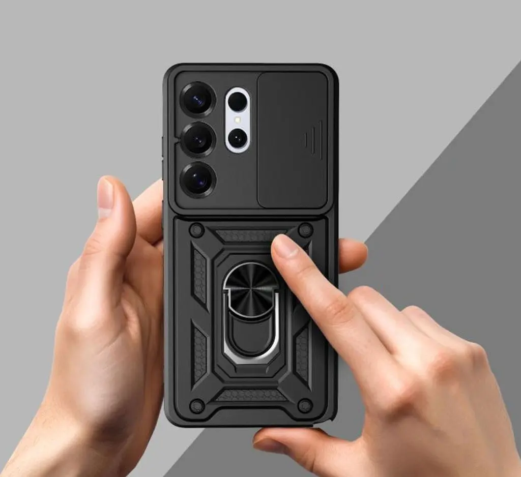 Чехол Primo Shockproof для Samsung Galaxy S26 Ultra (SM-S948) противоударный, с подставкой и шторкой камеры Black - фото 8