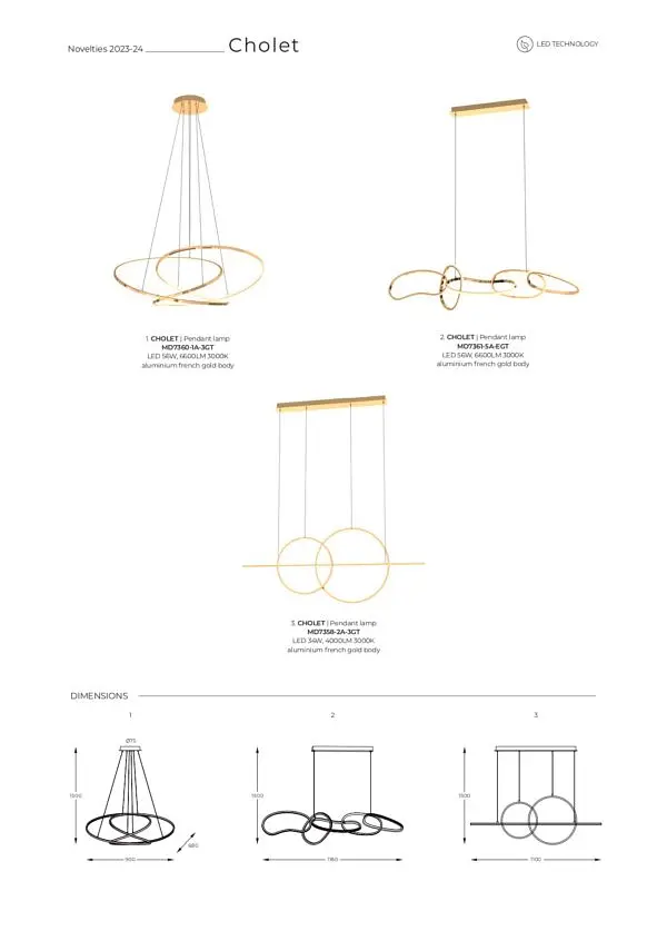 Люстра CHOLET MD7358-2A-3GT Zuma Line - фото 2