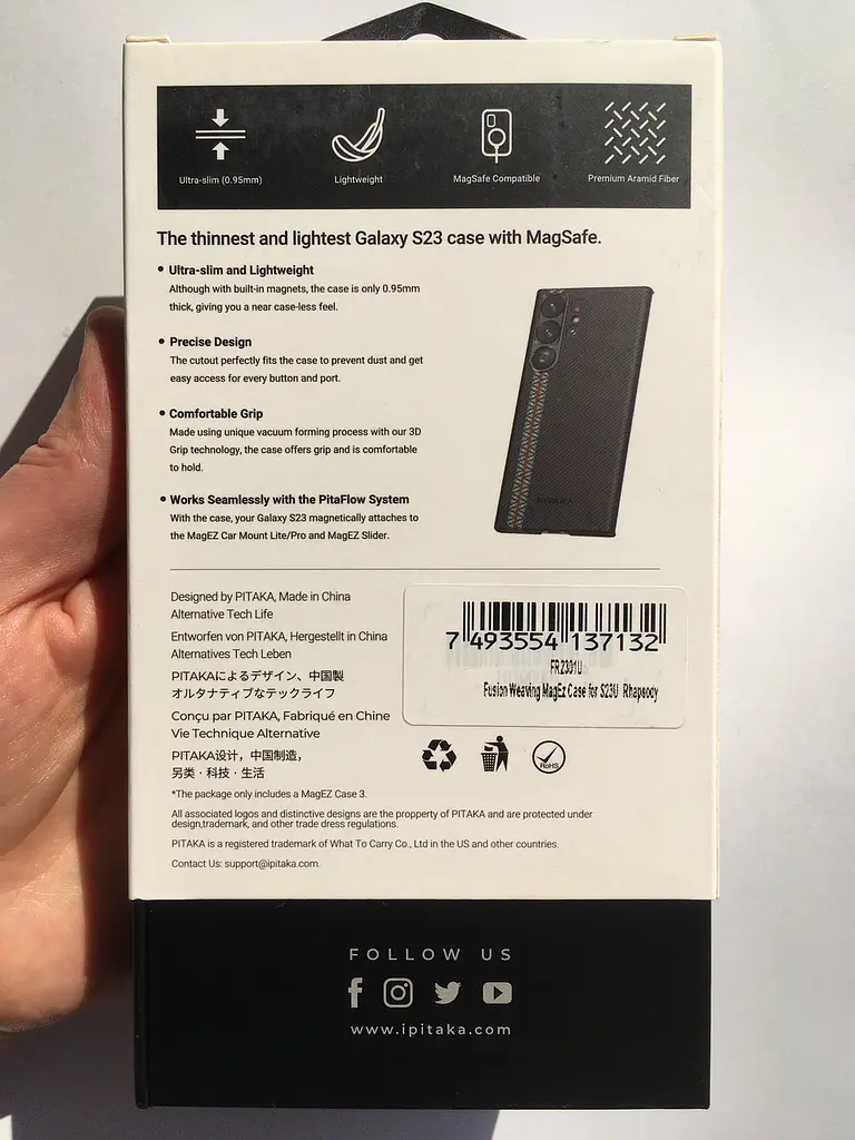 Оригінальний чохол для Samsung Galaxy S23 Ultra (S918) Pitaka MagEZ MagSafe Case 3 Rhapsody FR2301U - фото 6