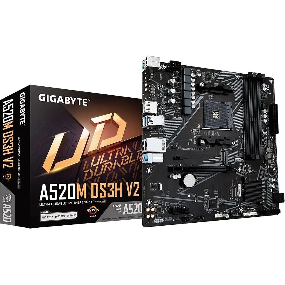 Материнская плата Gigabyte A520M DS3H V2 sAM4 A520 4xDDR4 M.2 HDMI DP mATX - фото 5