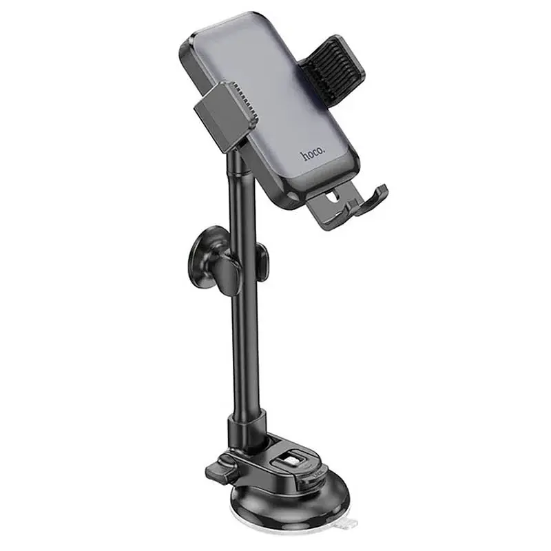 Автотримач Hoco H27 Rock push-type (center console) Black / Gray - фото 4