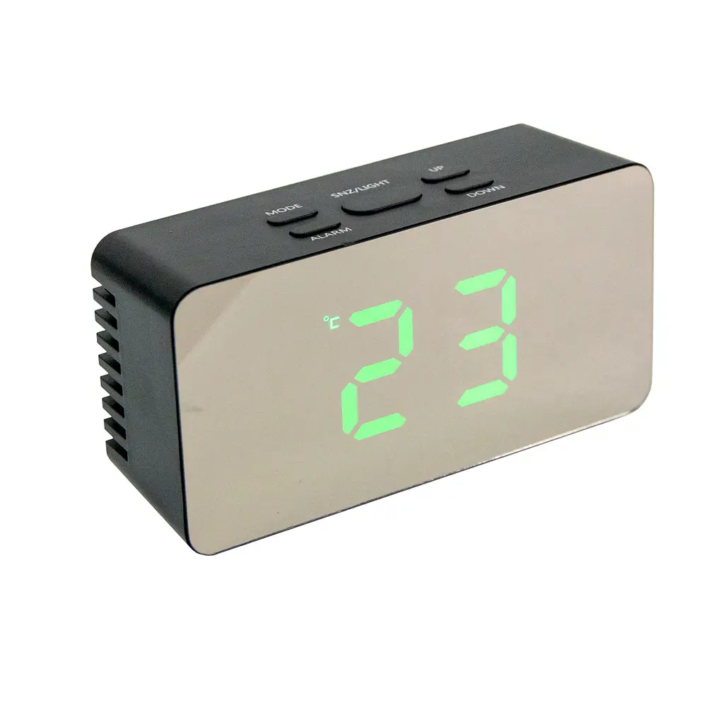 Часы настольные электронные LED Mirror Clock DS-3658L зеркальные часы с термометром и будильником (ST) - фото 8