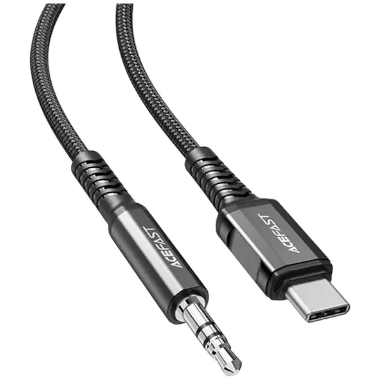 Кабель Acefast C1-08 USB-C to 3.5mm aluminum alloy audio cable Black