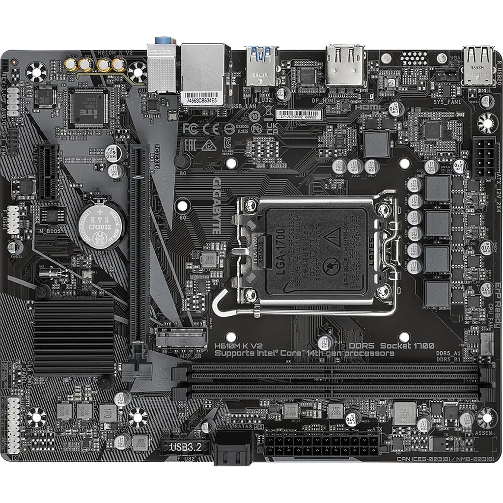 Материнська плата Gigabyte H610M K V2 [146948] - фото 4