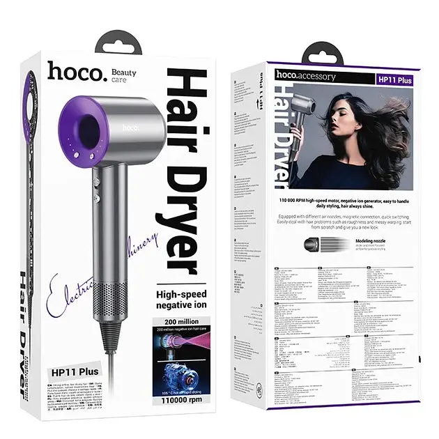 Фэн Hoco HP11 Plus High-Speed ​​Negative Ion Hair Dryer Purple - фото 5