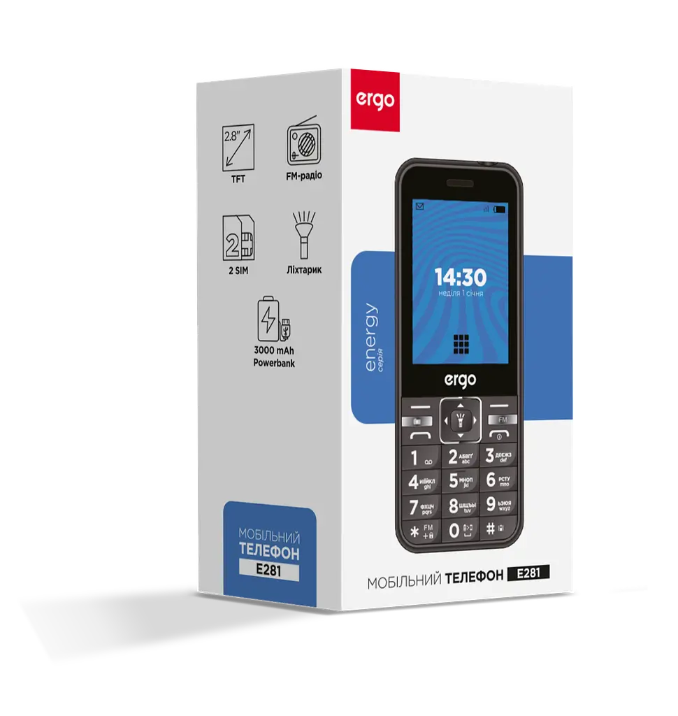Мобільний телефон E281 Dual Sim Blue Ergo teh0027233 - фото 2
