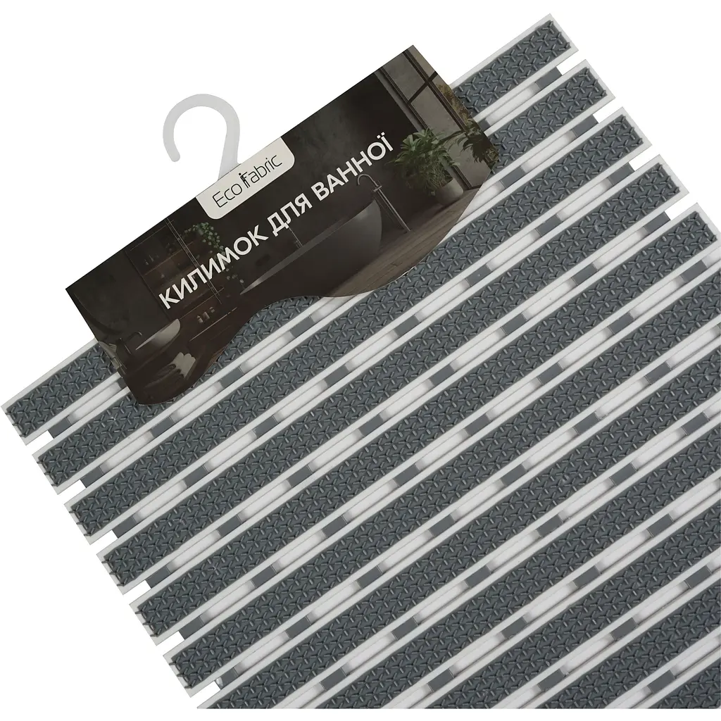 Килимок у ванну кімнату Eco Fabric смужка 69х40 см сірий (6940-001) - фото 5