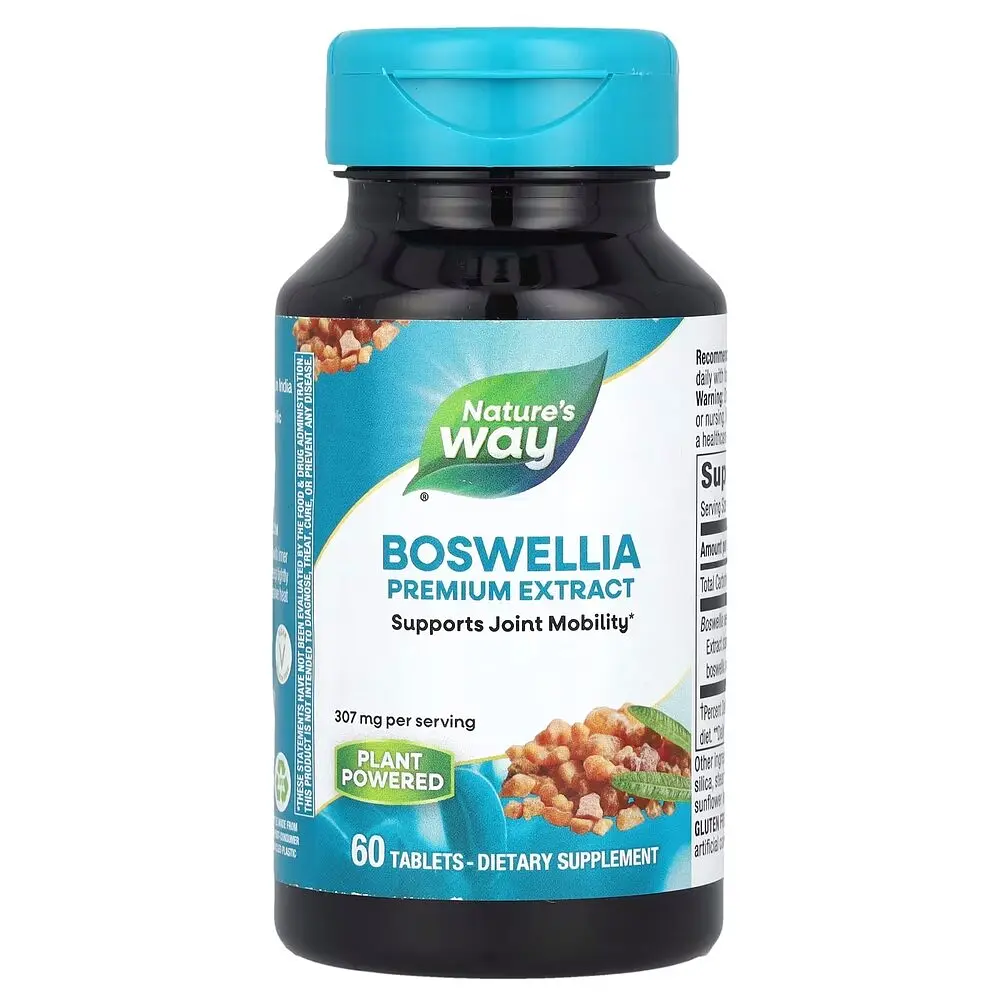 Екстракт смоли босвеллії Nature's Way Boswellia Premium Extract, 60 таблеток для підтримки суглобів