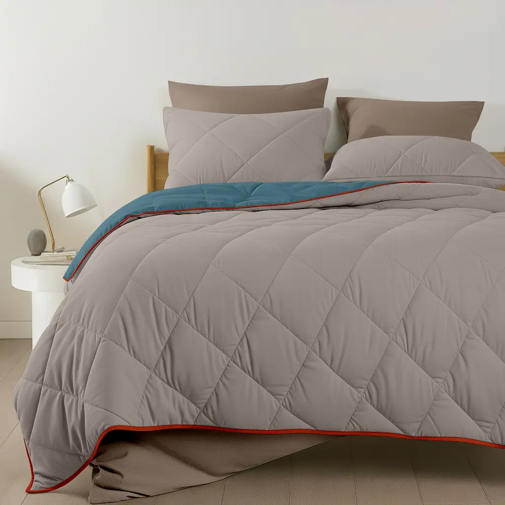 Покривало Cosas TAUPE STONE CS8 200х220 см стьобане двостороннє на ліжко та диван (Blanket_84Quartz_68Sky_kt_103Orange_200x220) - фото 4