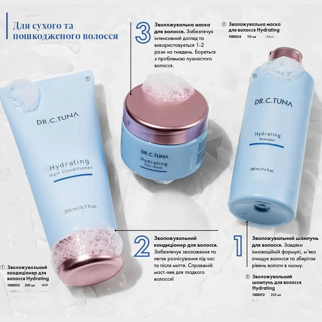Зволожувальний безсульфатний шампунь Farmasi Dr. C. Tuna Hydrating для сухого та пошкодженого волосся 225 мл - фото 3