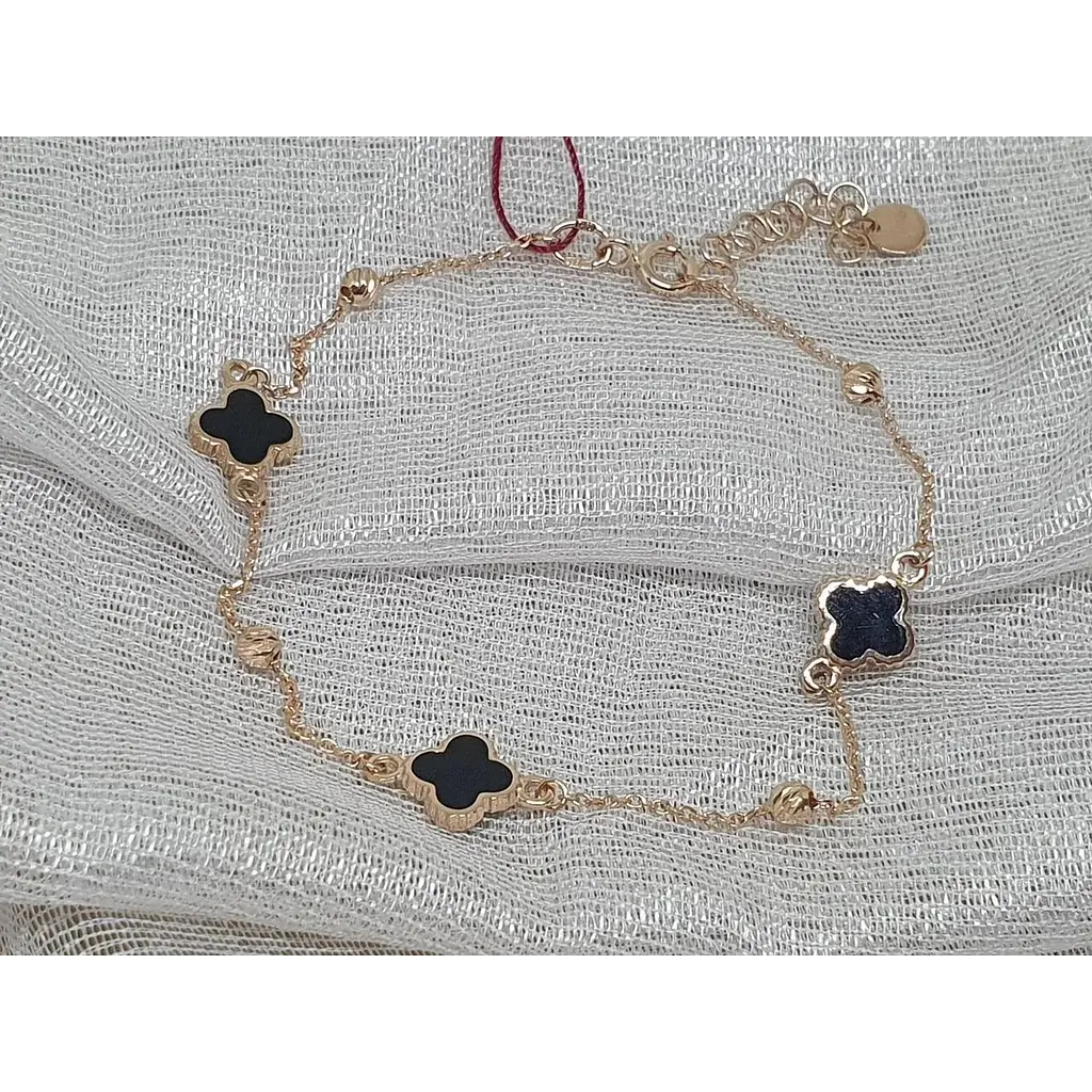 Золотой браслет Tango Клеверочки с эмалью. 820219Е 18 - фото 2