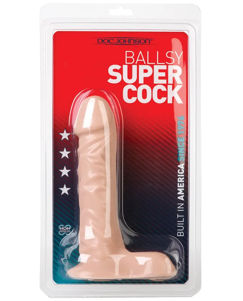 Реалістичний фалоімітатор Doc Johnson Ballsy Super Cock 7, 21х4.5 см (тілесний) - фото 6