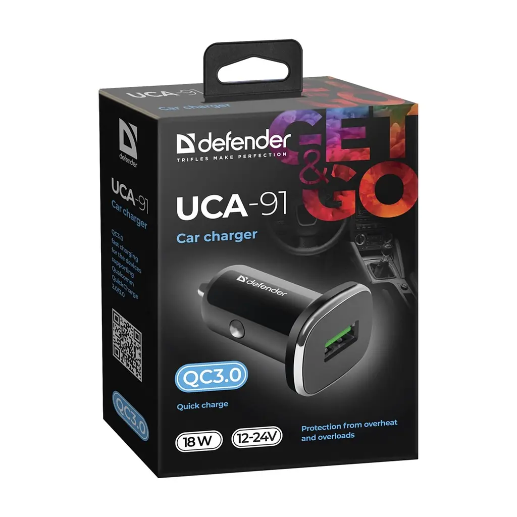 Зарядное устройство для Defender 1xUSB 18W (USB-A) QC3.0 3А UCA-91 (83830) - фото 2