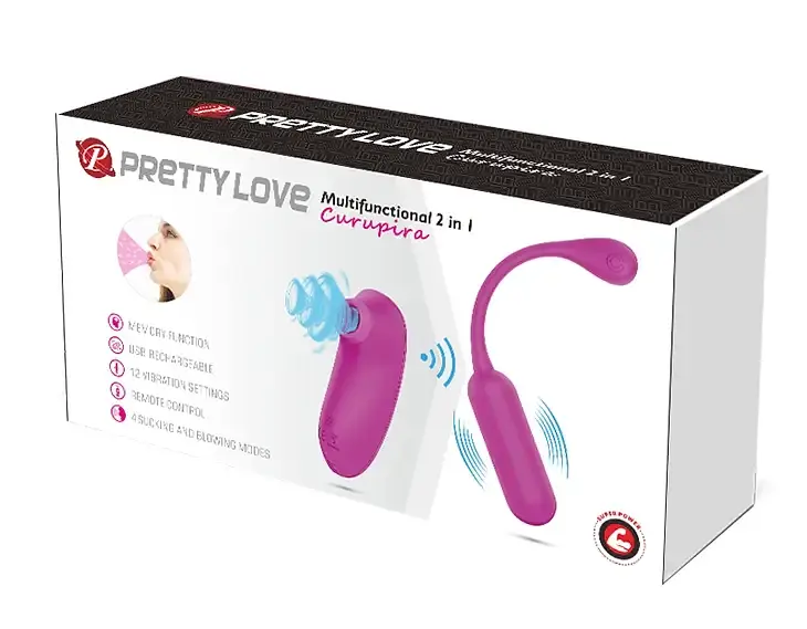 Стимулятор Pretty Love - Curupira Multifunctional Sucker Purple Вакуумний + віброяйце фіолетовий - фото 9