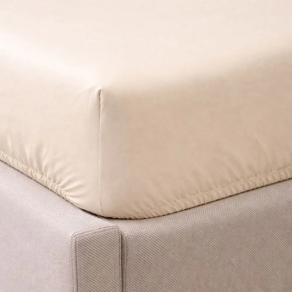 Простирадло на резинці LARA сатин LUX dp13259 BEIGE 160х200+25 см - фото 4