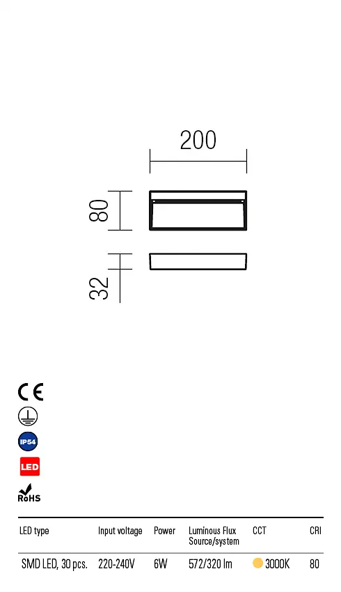 Бра вуличне EVEN AP M LED SMD 6W IP54 DG 3000K (SQ) (5.1.2) Redo 9153 - фото 3