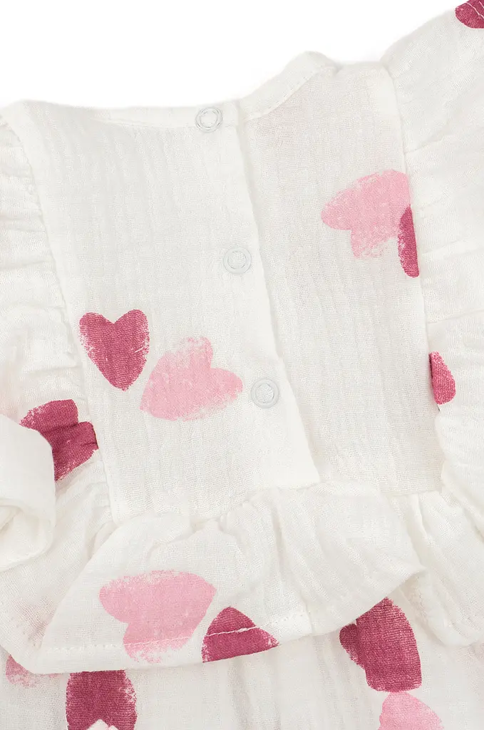 Пісочник з пов'язкою для дівчинки Hearts з мусліну - фото 5