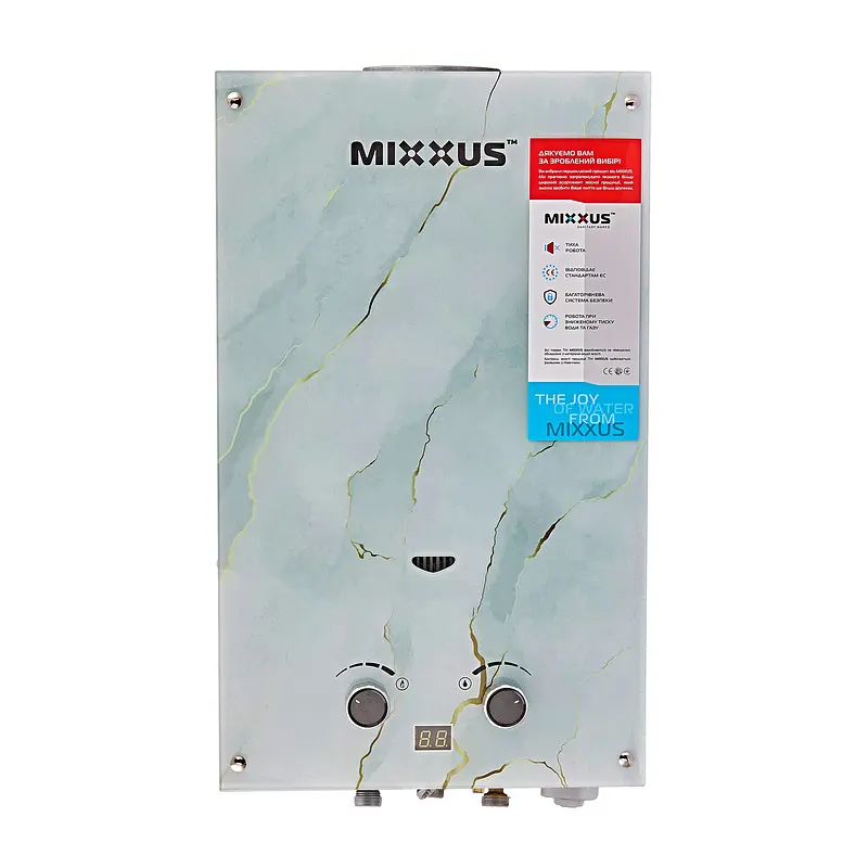 Газова колонка Mixxus GWH-0510 Basic Glass димохідна 10 л/хв (панель зі скла з малюнком) WH0026 - фото 7
